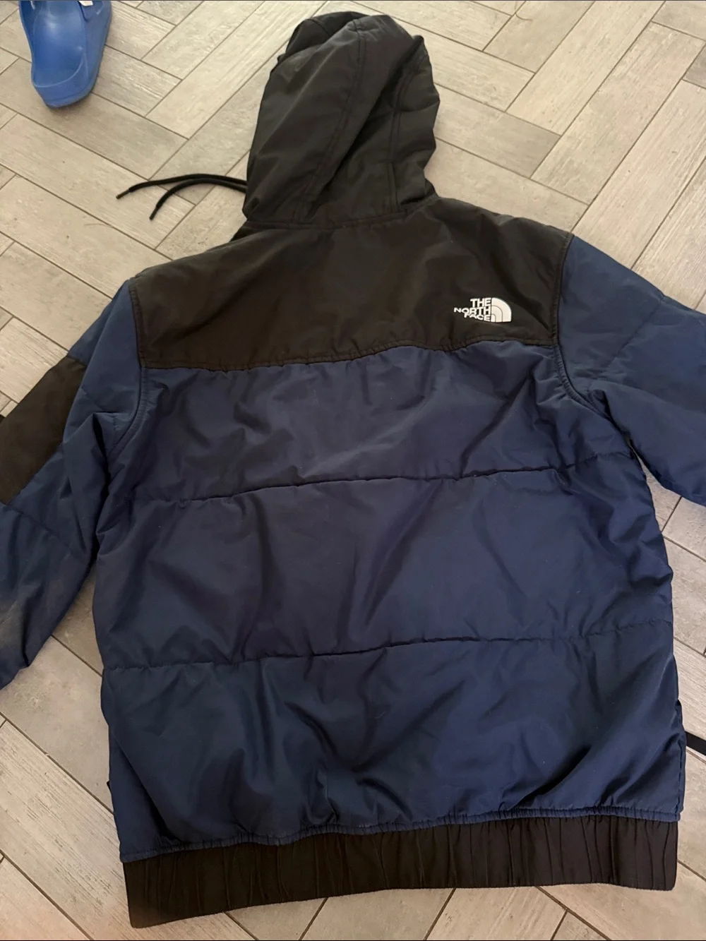 The North Face Men’s Navy and Black Puffer Hooded Jacket